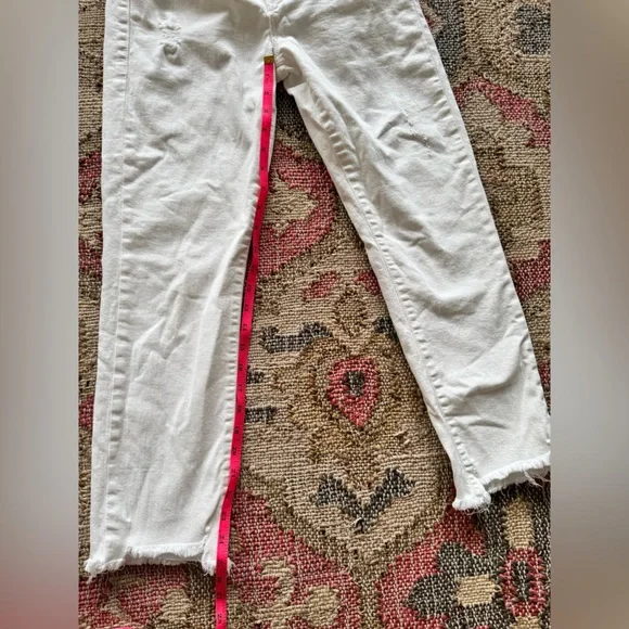 FRAME Le High Straight White Fray Jeans Size 28 - Picture 12 of 15
